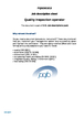 Quality inspection operator  (job description)