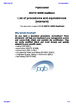 List of procedures and equivalences (example) (ISO/TS 16 949 readiness)