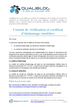 Modèles de constat de vérification et de certificat d'étalonnage