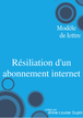 Modèle de résiliation d'abonnement internet