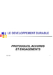 Développement durable : protocoles, accords et engagements